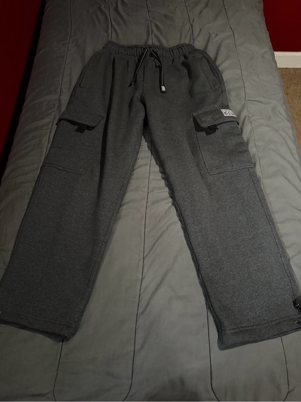 Pro Club Charcoal Heavyweight Fleece Cargo Pants - Size S